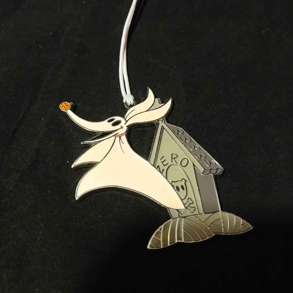Hallmark Nightmare Before Christmas Zero Flat Metal Enamel Christmas Ornament